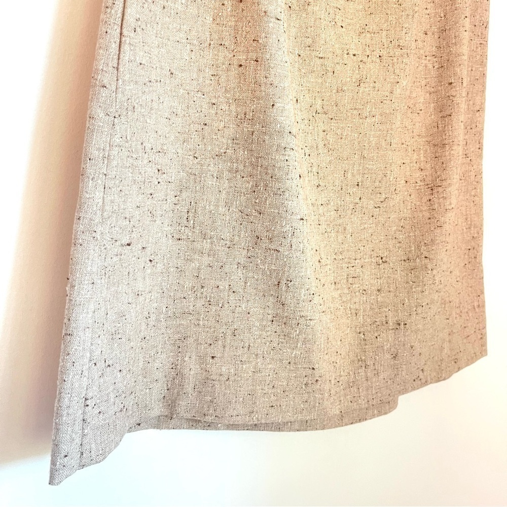 Handmade Vintage‎ Tan Tweed Preppy Midi Wrap Skirt - Women's Size XS - Picture 5 of 7